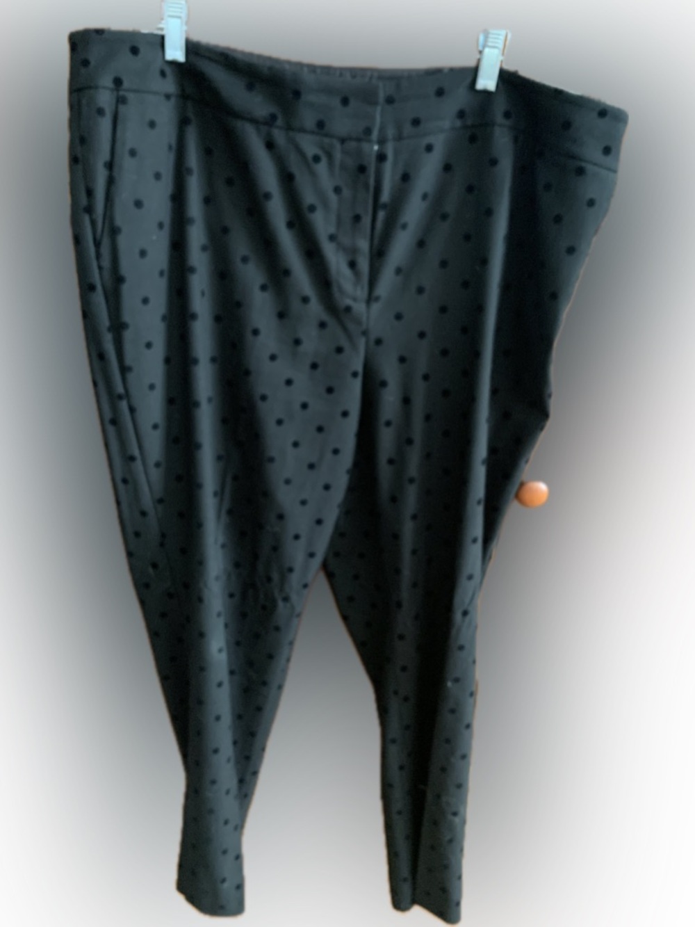 Talbots High Waist Hampshire Ankle Pants with Black Polka Dots: 20W
